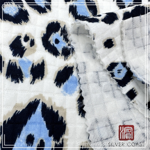 Leopardenmuster Polyester Spandex Quilt Jacquard Strickstoff